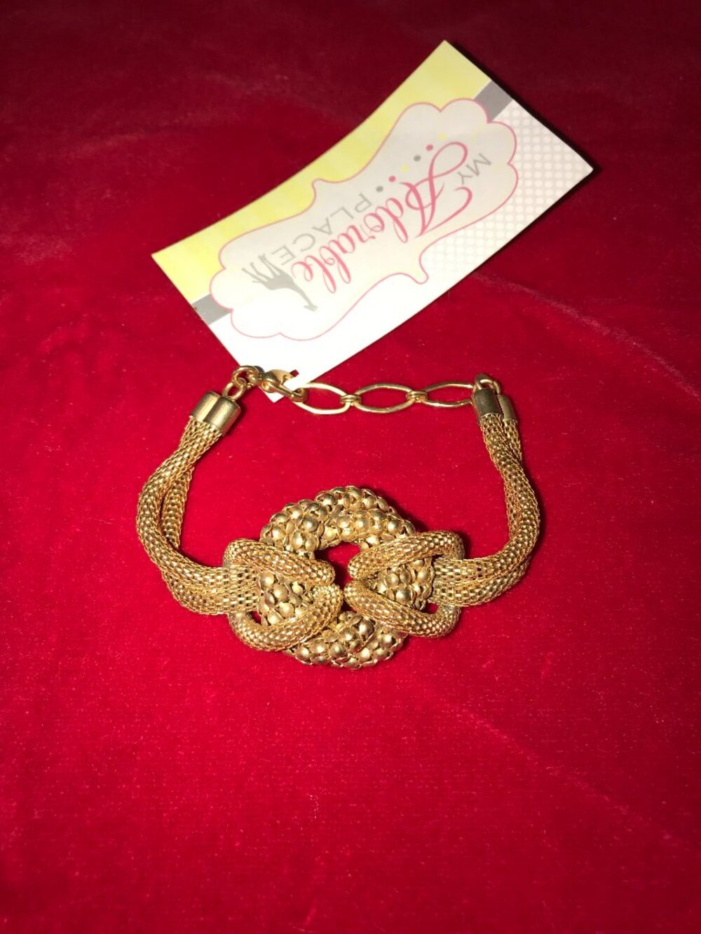 Mesh Chain Gold Knot Bracelet